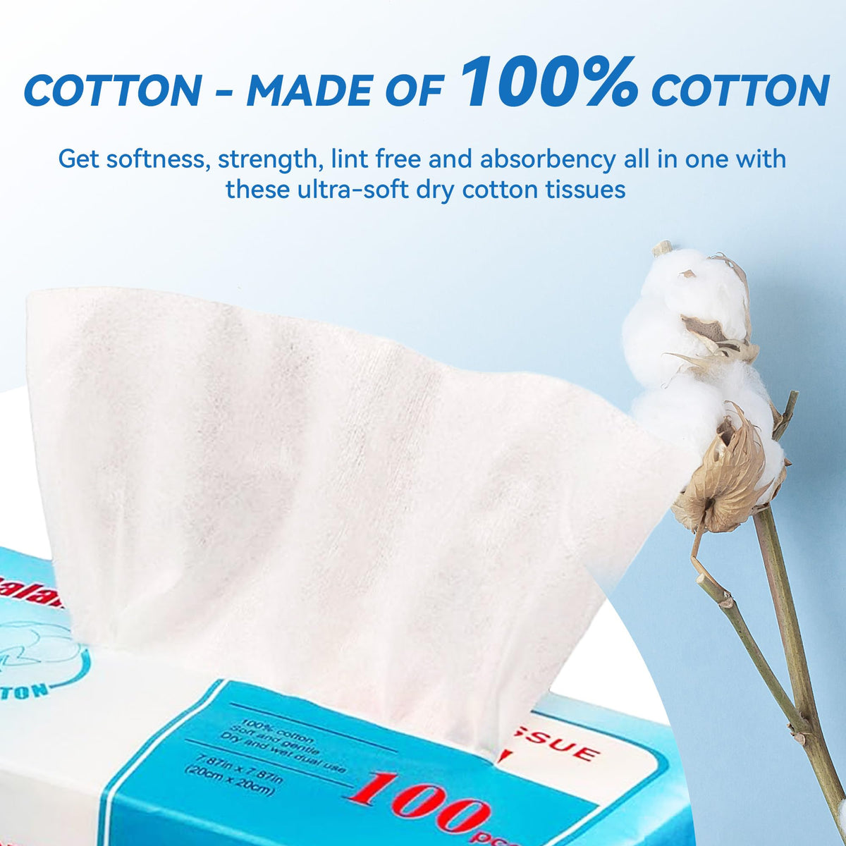 Elevon close-up of cotton fibers highlighting soft lint-free texture and absorbency