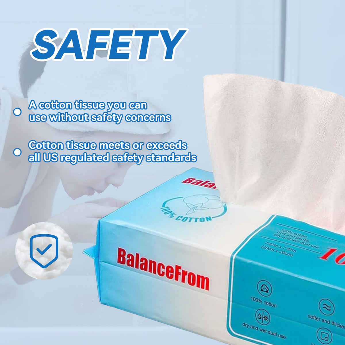 Elevon tissues on bathroom counter showing ready-to-use convenience at home
