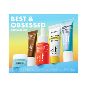 e.l.f. front packaging showing all five mini products and value