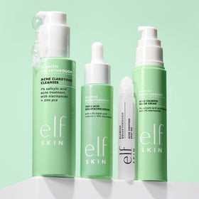 e.l.f. SKIN pump dispensing gel onto hand, easy application and control