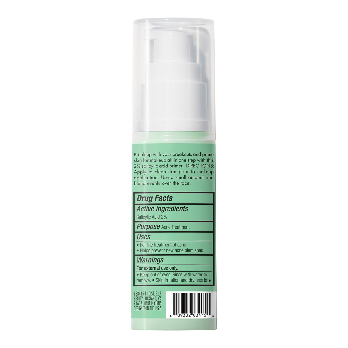 e.l.f. primer on bathroom counter as part of daily skincare routine