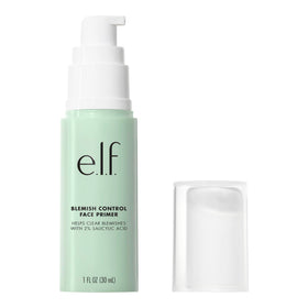 e.l.f. primer among makeup items showing mattifying base benefit