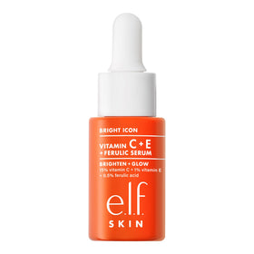 e.l.f. Bright Icon placed on bathroom counter among skincare to show morning routine compatibility