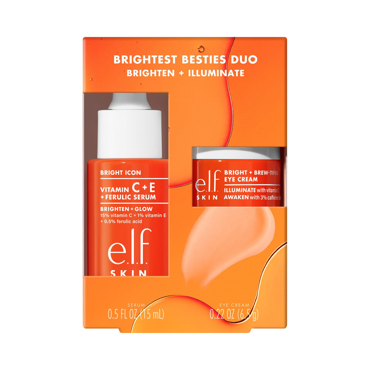e.l.f. front packaging showing duo for instant brightening