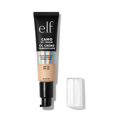 e.l.f. Camo CC Cream front tube showing packaging and shade Fair 120 N benefit: clear identification