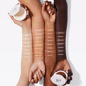 e.l.f. scoop of powder illustrating buildable coverage and pigment