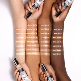 e.l.f. arm swatches of Medium 330 W demonstrating color-correcting coverage and undertone match