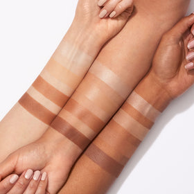 e.l.f. contour palette applied on model using brush demonstrating natural sculpting effect