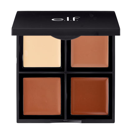 e.l.f. cream contour palette front compact showing four shades and portability benefit