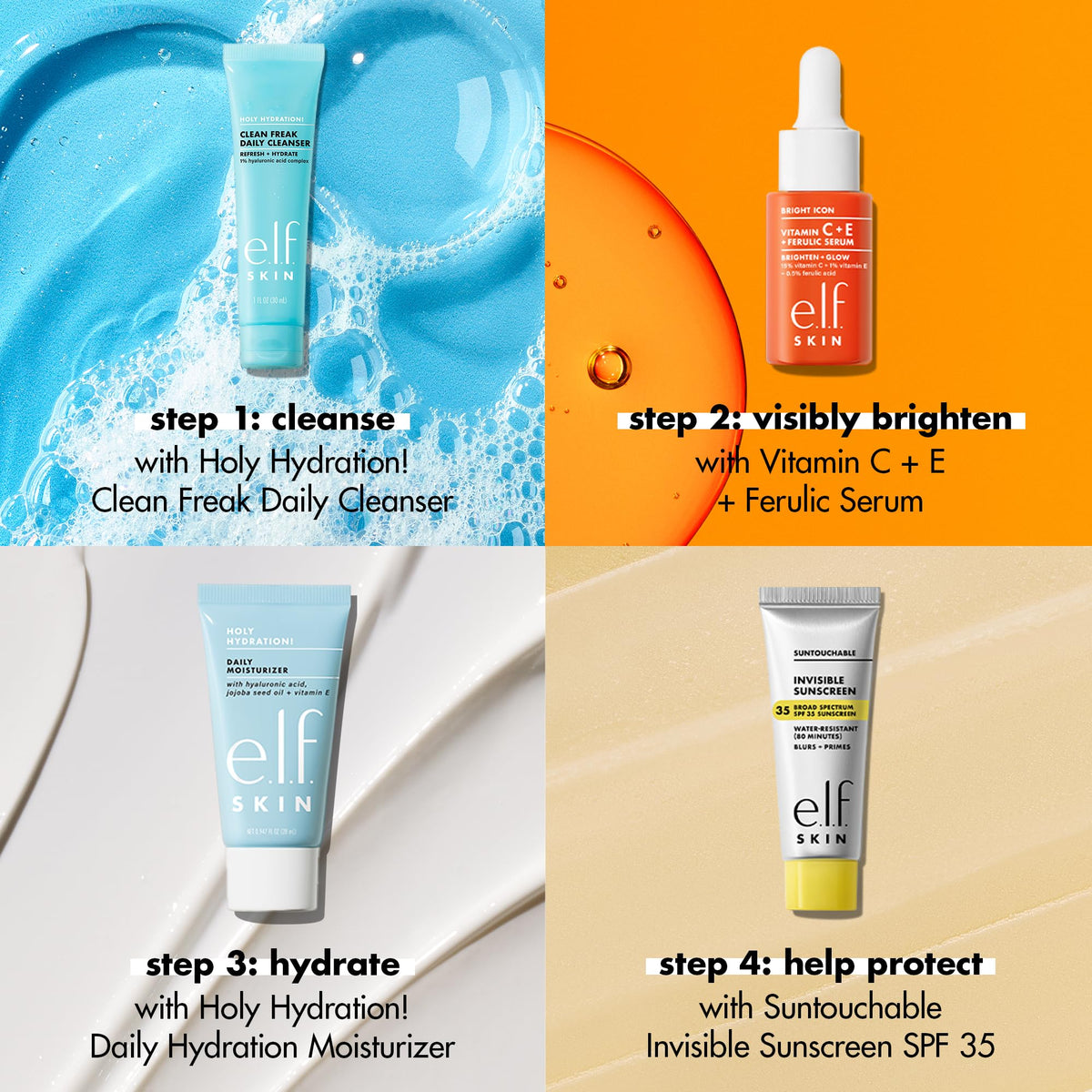 e.l.f. daily moisturizer cream swatch demonstrating lightweight hydration and smooth finish