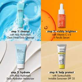 e.l.f. daily moisturizer cream swatch demonstrating lightweight hydration and smooth finish