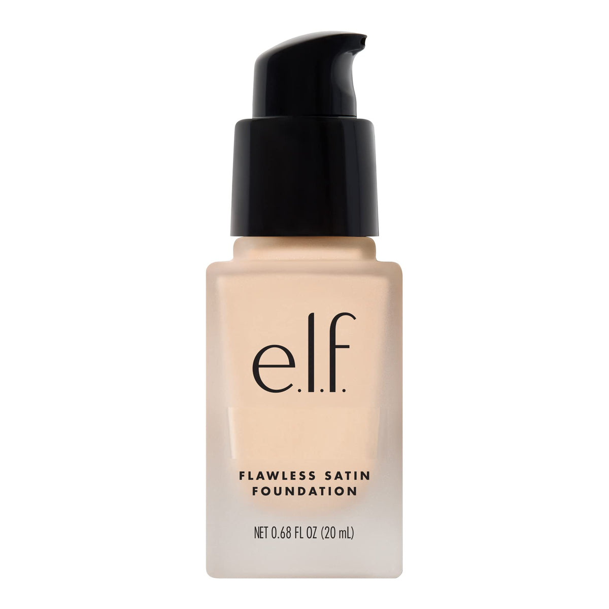 e.l.f. foundation front packaging showing shade Snow and compact size for travel