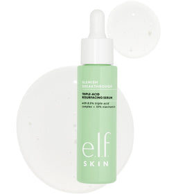 e.l.f. front bottle view showing serum packaging and clear clinical styling benefit clarity