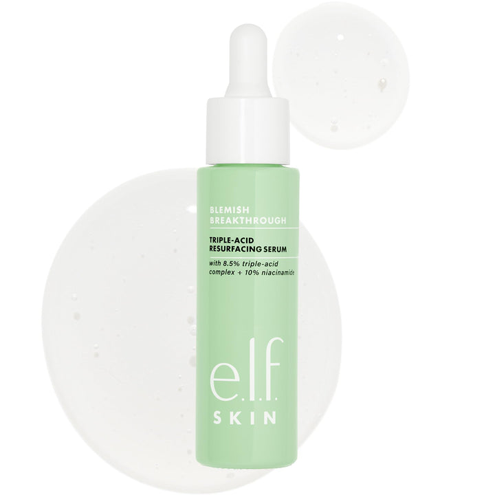 e.l.f. front bottle view showing serum packaging and clear clinical styling benefit clarity