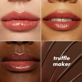e.l.f. before-and-after lips showing hydrated soft shine and color payoff