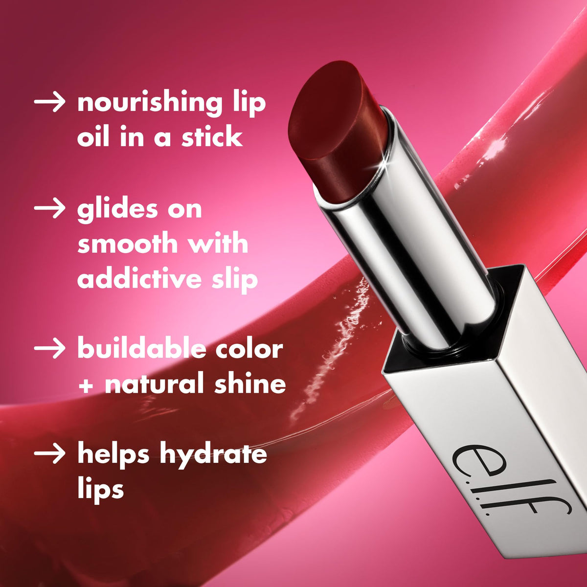 e.l.f. Glow Reviver Slipstick swatched on skin showing true pigment payoff benefit