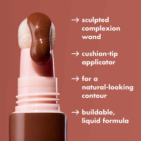 e.l.f. applying wand to cheek hollows, fast sculpting and natural look