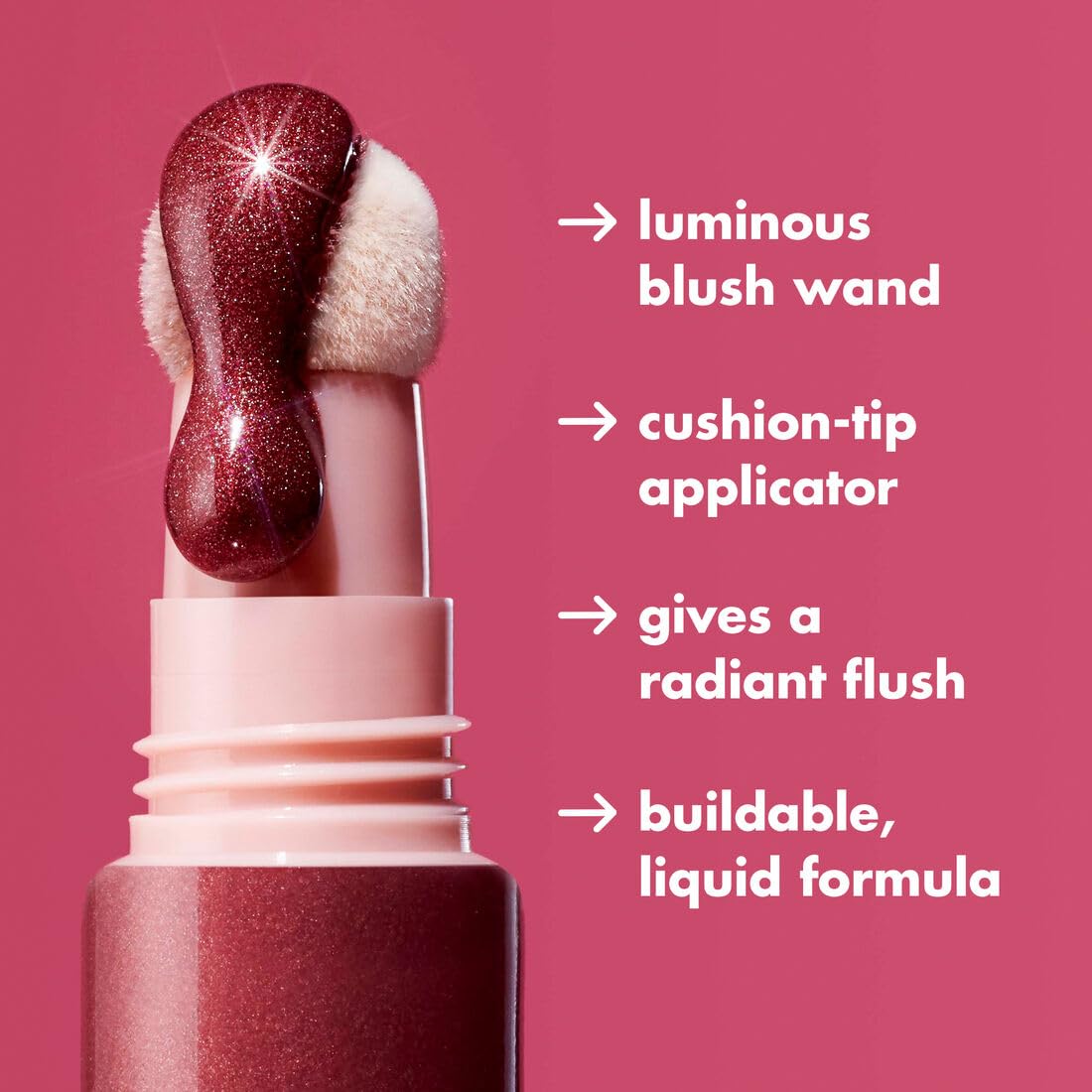 e.l.f. blush applied to cheek showing radiant, natural-looking flush and seamless blend