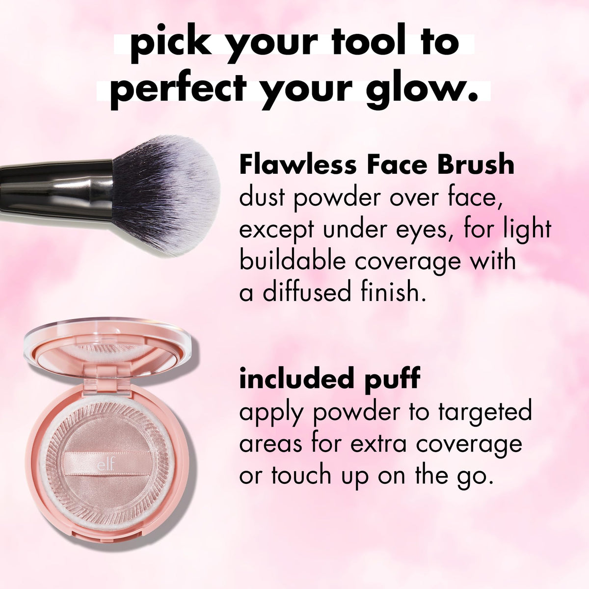 e.l.f. halo glow compact mirror detail for on-the-go application
