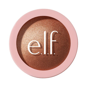 e.l.f. compact front packaging showing sleek design and glow