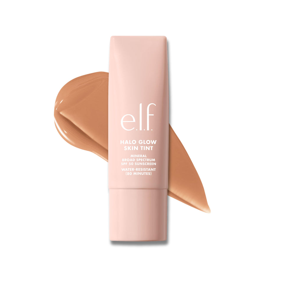 e.l.f. Halo Glow front packaging showing tube and branding, clear SPF benefit
