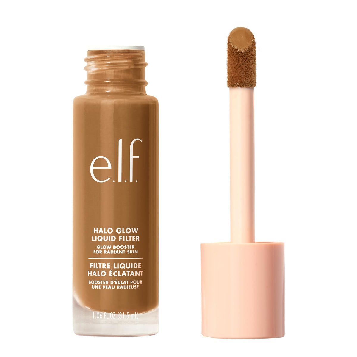 e.l.f. Halo Glow front packaging showing bottle and label, highlights product identity and benefit