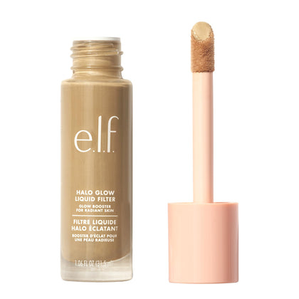 e.l.f. Halo Glow bottle front view showing sleek packaging and glow