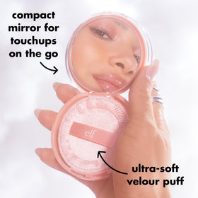 e.l.f. halo glow lifestyle bag and mirror ready for on-the-go glow touch-ups