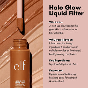 e.l.f. Halo Glow mixed into foundation demonstrating dewy finish