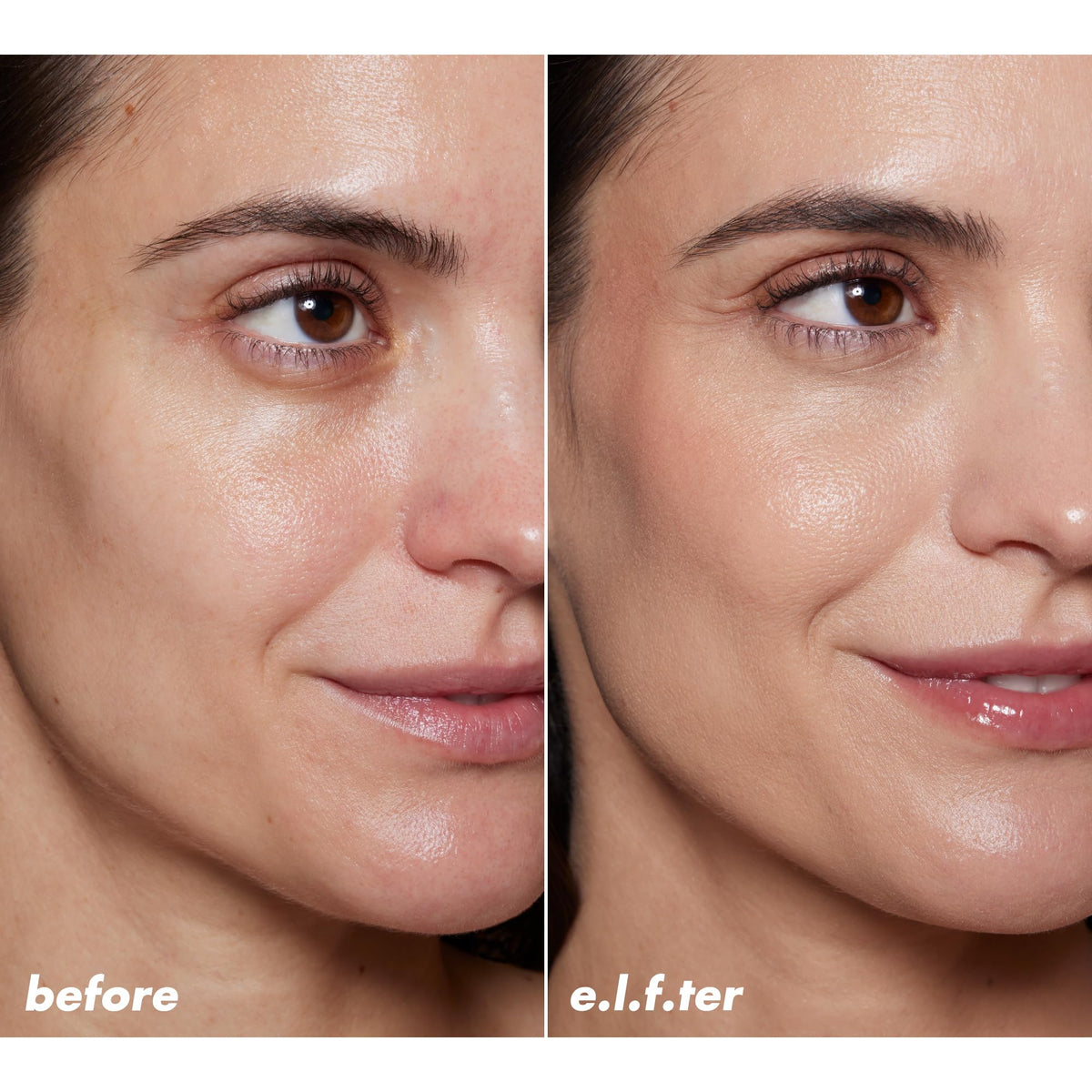 e.l.f. skin close-up with tint blended for natural glowy finish benefit