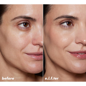 e.l.f. skin close-up with tint blended for natural glowy finish benefit