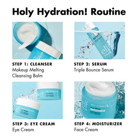 e.l.f. applying serum to cheek demonstrating fast absorption