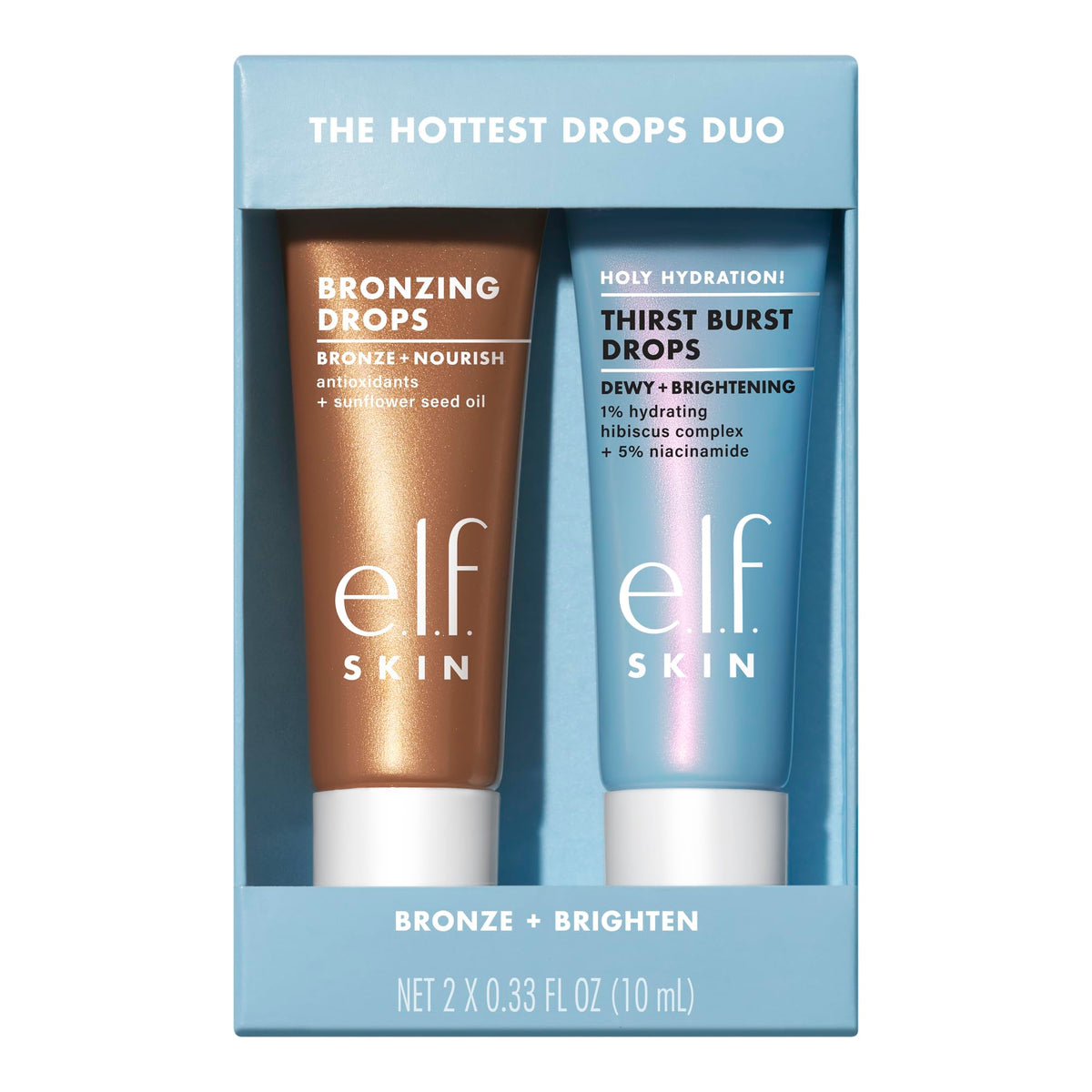 e.l.f. SKIN duo front packaging showing both travel-size bottles and benefits