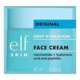 e.l.f. Holy Hydration label detail displaying peptides and niacinamide benefits