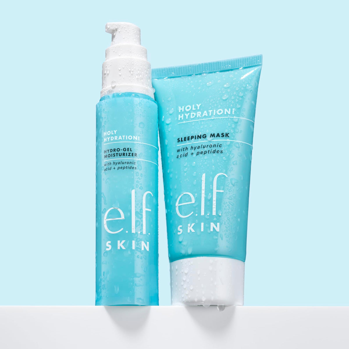 e.l.f. Holy Hydration! open jar in hand showing product amount and easy scoop benefit