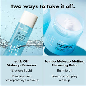 e.l.f. Holy Hydration massaged onto cheeks demonstrating gentle makeup dissolution