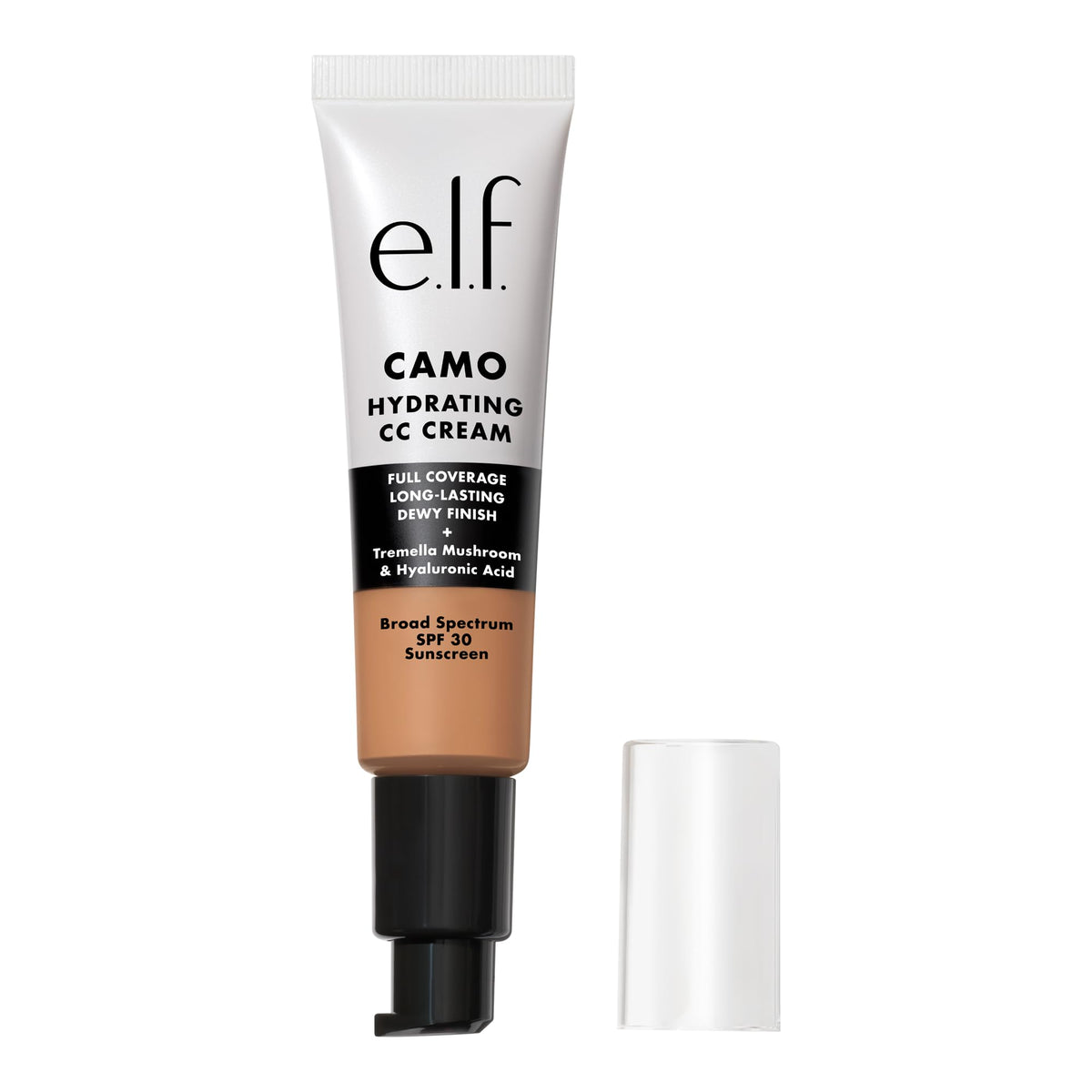 e.l.f. Hydrating Camo CC Cream front view showing bottle and label benefit