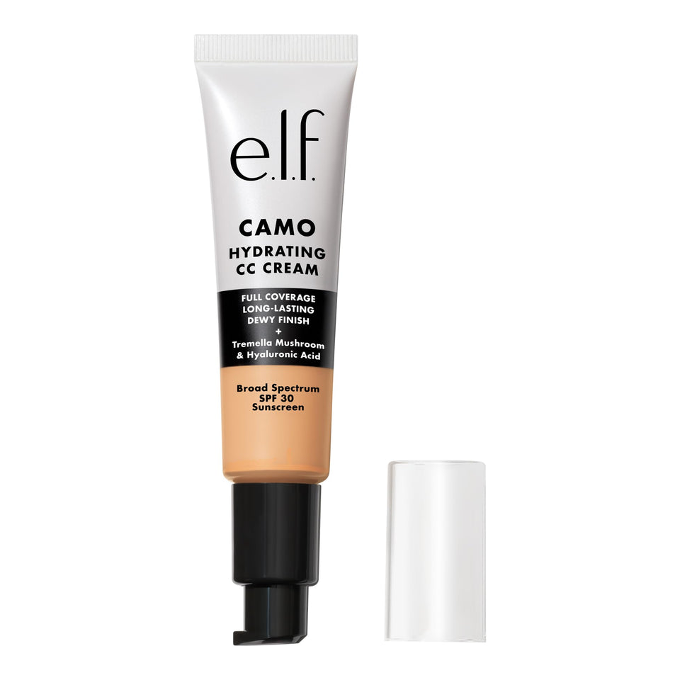 e.l.f. Hydrating Camo CC Cream front packaging showing product and SPF benefit