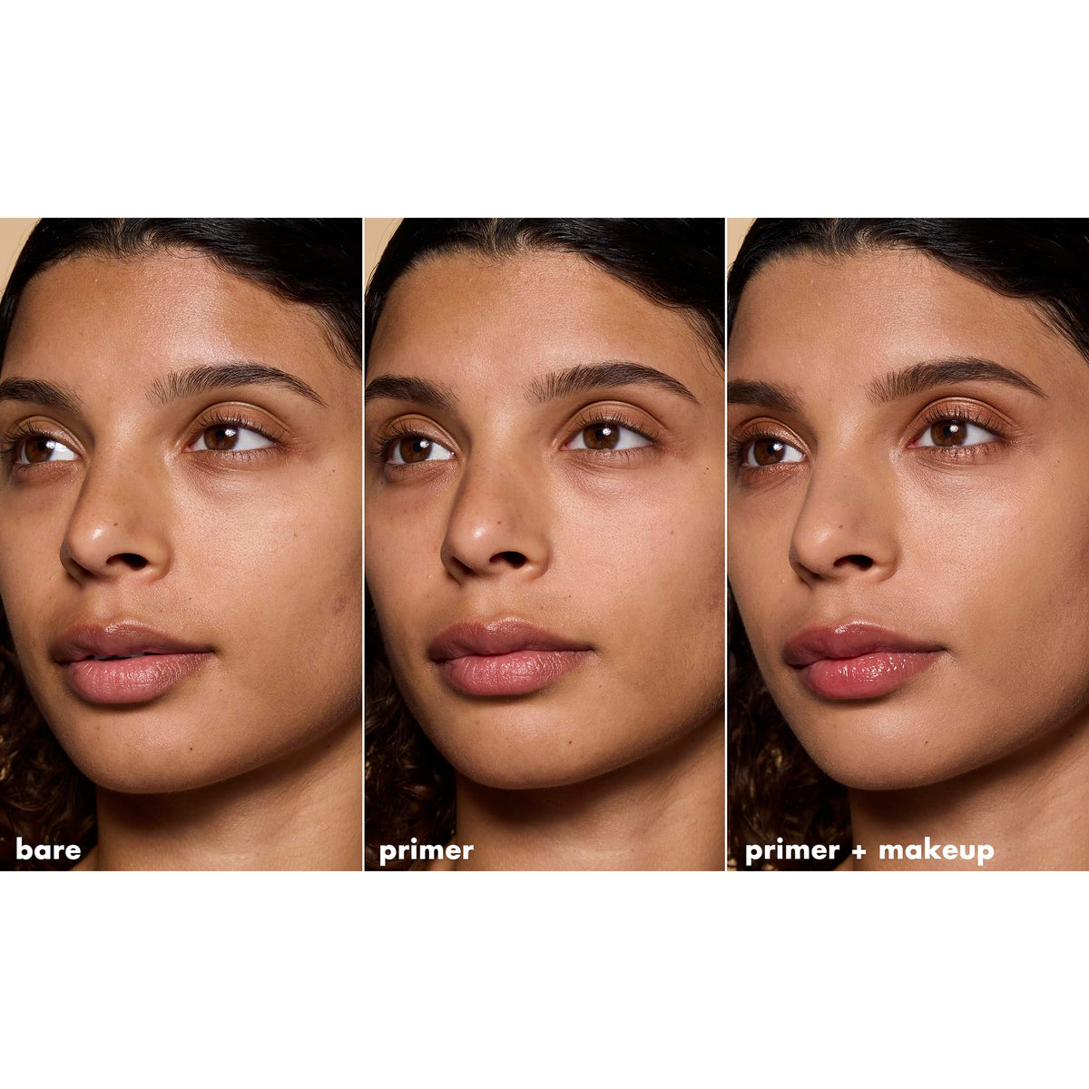 e.l.f. close-up before and after smoothing pores to show visible refinement