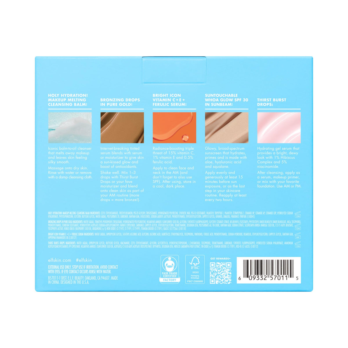 e.l.f. travel kit open in a pouch ready for packing convenience
