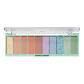 e.l.f. front view of the 10-shade palette showing bright and neutral colors for versatility