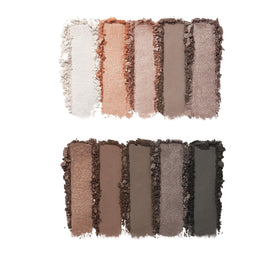 e.l.f. open palette lid view displaying ten nude shades for versatile looks