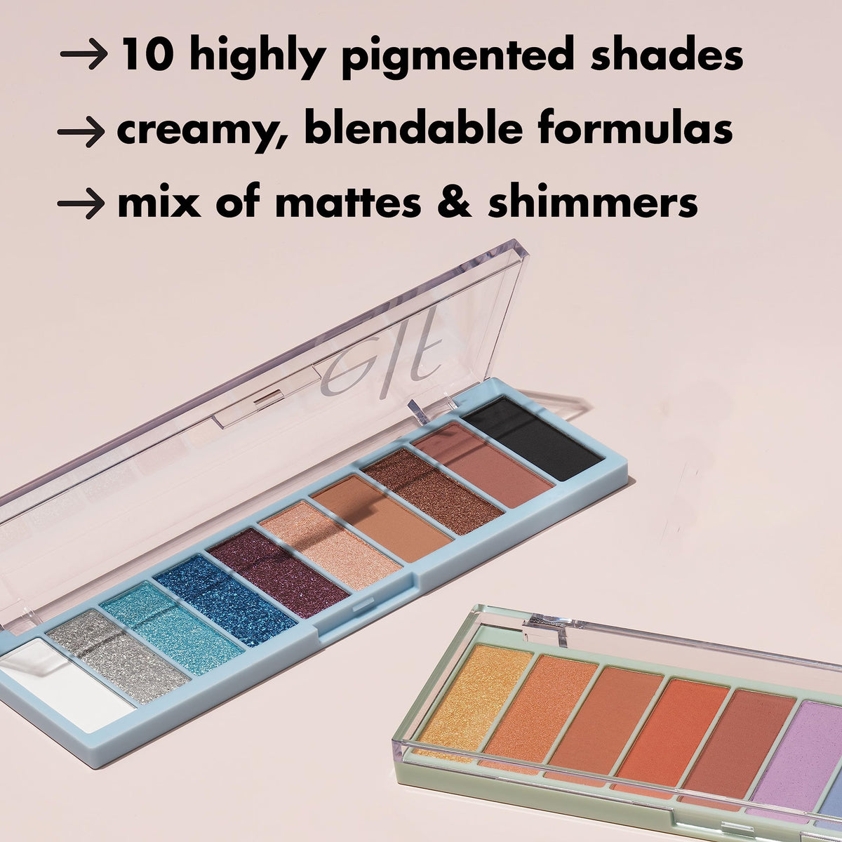 e.l.f. palette in use on eyes showing blended shimmer and matte contrast