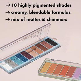 e.l.f. palette in use on eyes showing blended shimmer and matte contrast