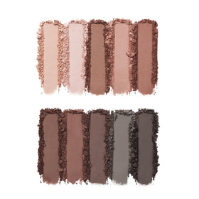 e.l.f. open palette top-down view showing ten matte shades for easy mixing benefit