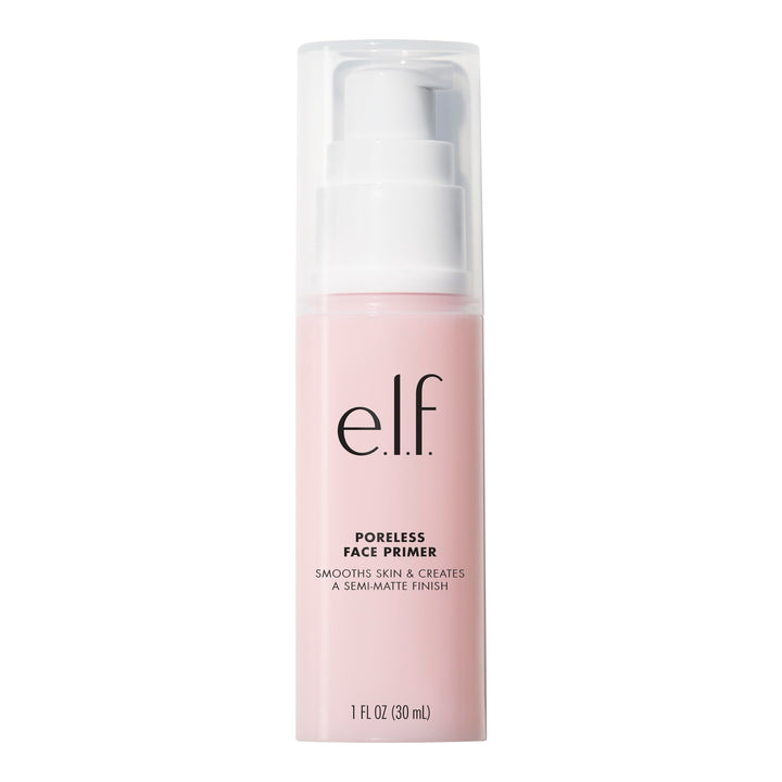 e.l.f. Poreless primer front packaging showing bottle and label benefit