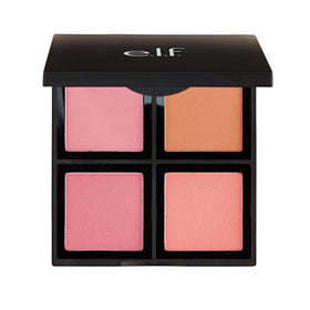 e.l.f. palette front open showing four blush shades and compact convenience
