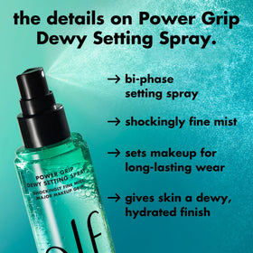 e.l.f. bottle shaken to activate bi-phase formula for better makeup grip