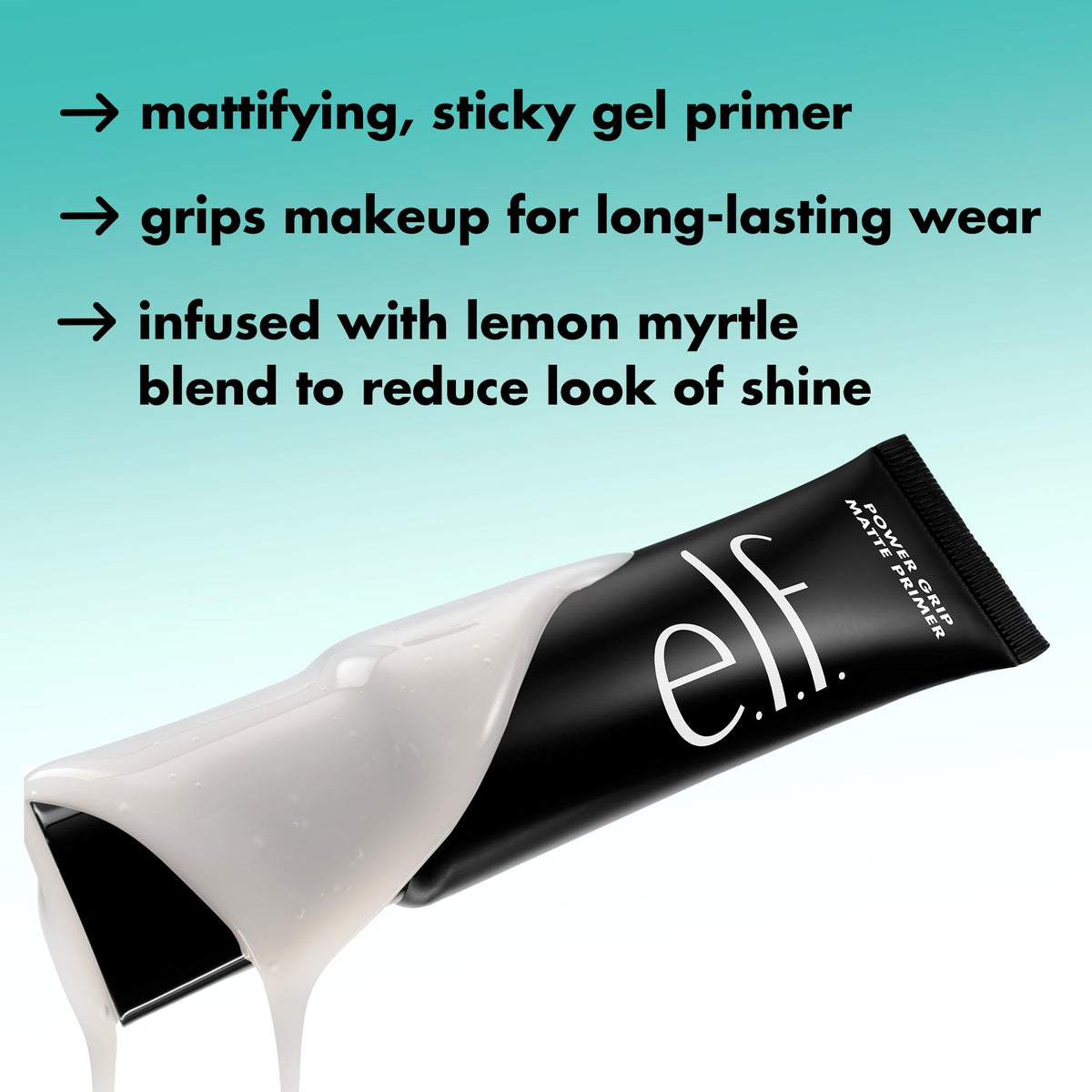 close-up gel texture of e.l.f. Power Grip Matte demonstrating smoothing finish
