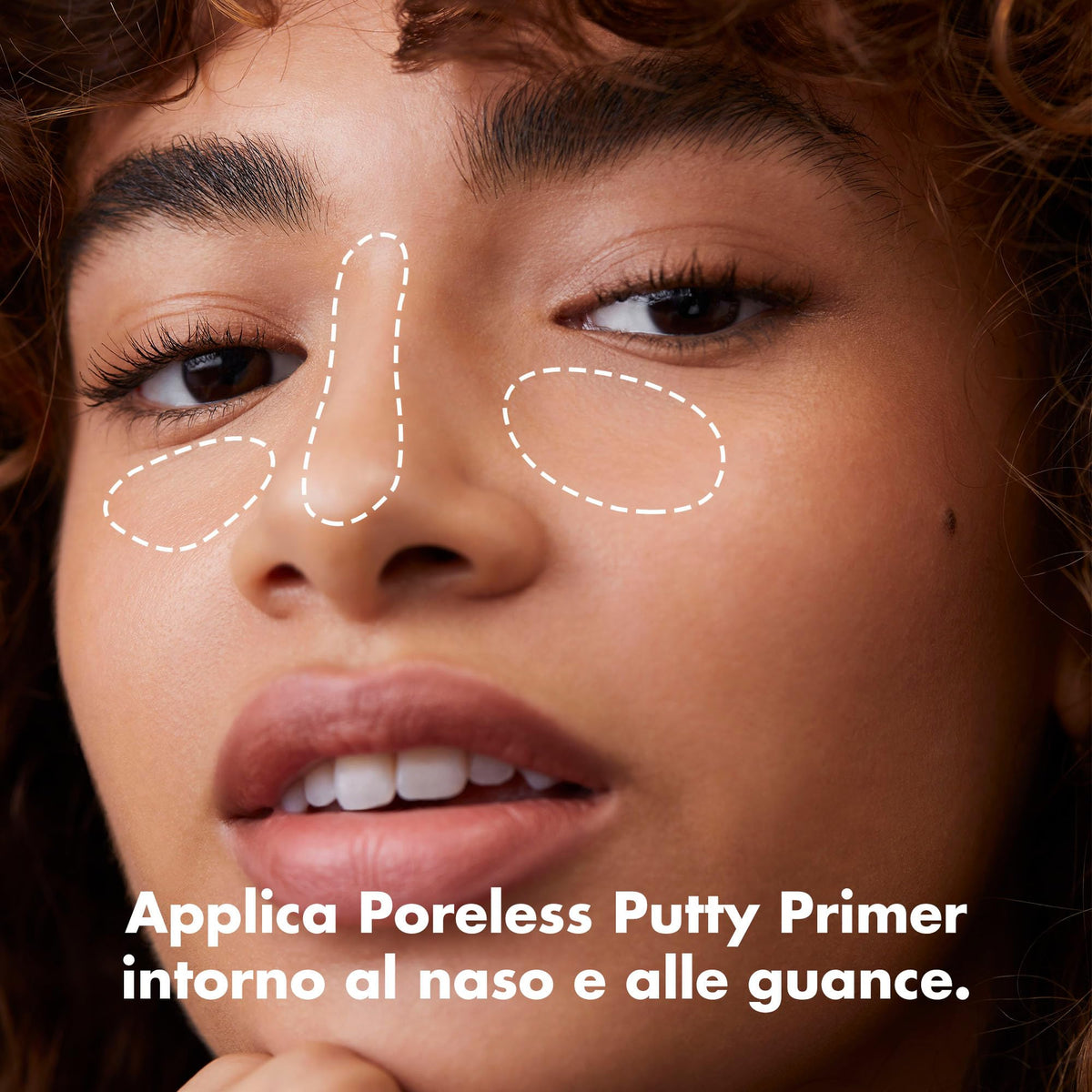 e.l.f. primer application with putty brush showing easy, hygienic even coverage benefit